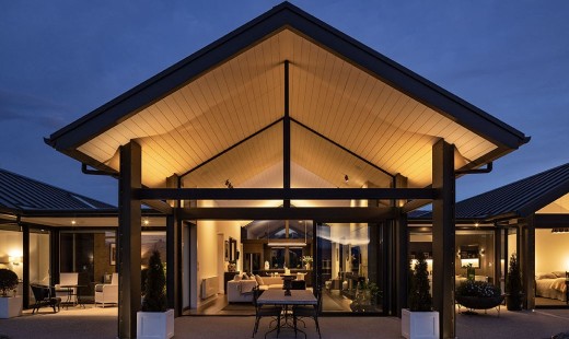 Collins Residence evening lights