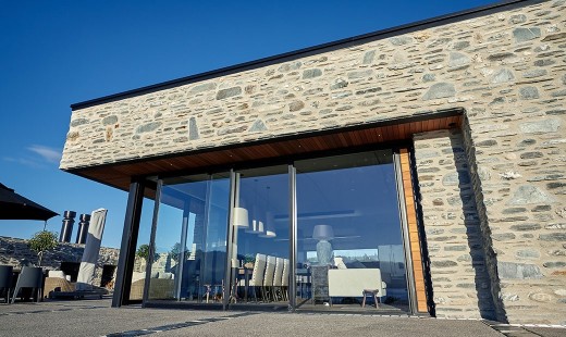 Schist House - sliding glass doors
